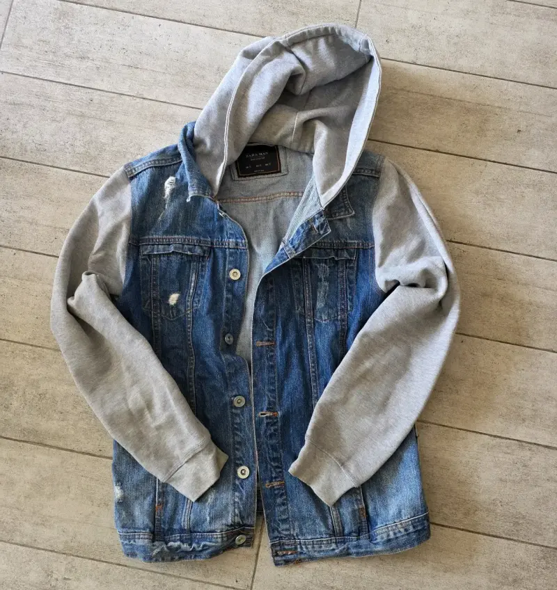 Chaqueta mezclilla con capucha ZARA - 1