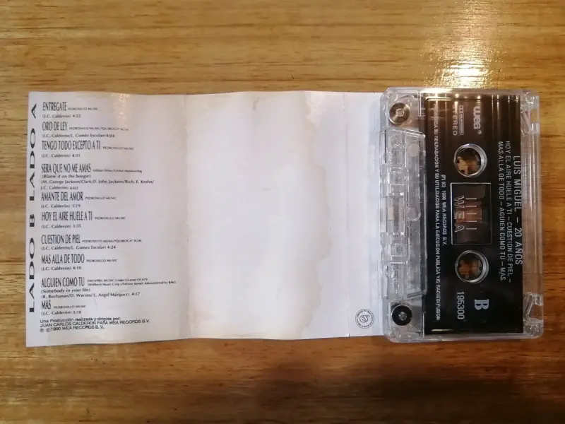 Cassette Luis Miguel - 20 años (1990 - WEA) - 4
