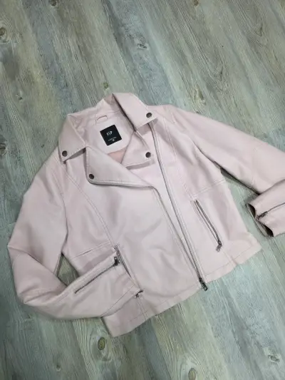 Chaqueta cuerina rosada mujer - miniatura 3