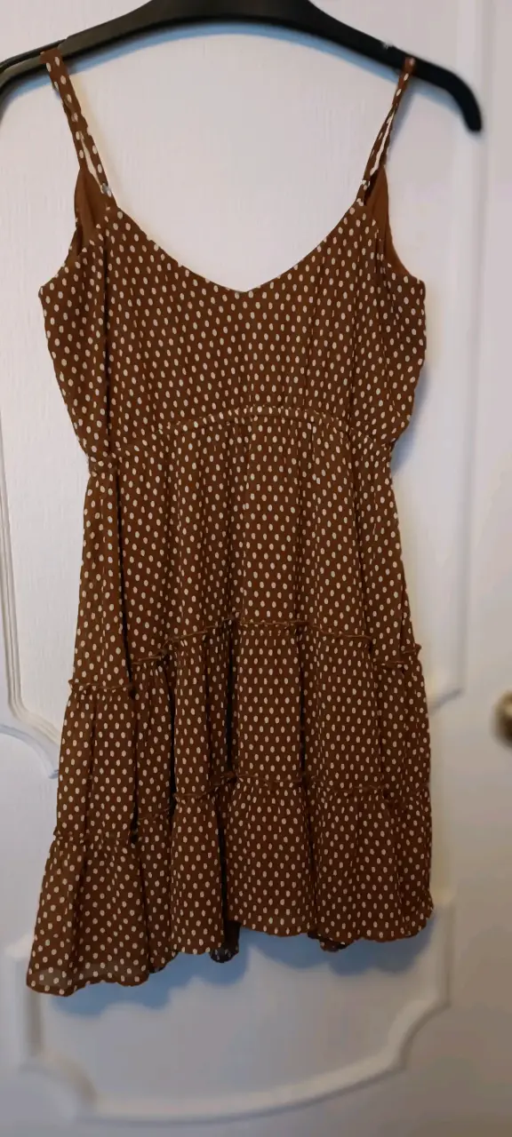 Vestido marrón con lunares - 3