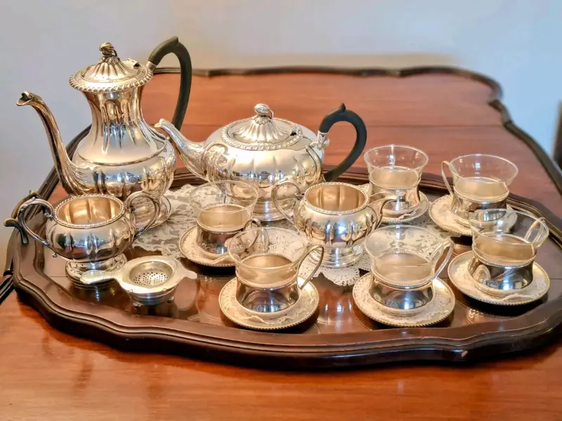 Juego de té de plaqué ingles para 6 personas