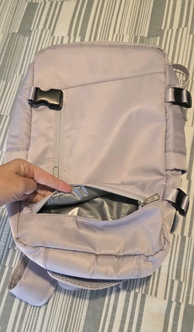 Mochila gris purpuro claro con bolsillos - 6