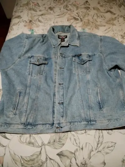 Chaqueta de mezclilla azul Harley Davison - miniatura 1