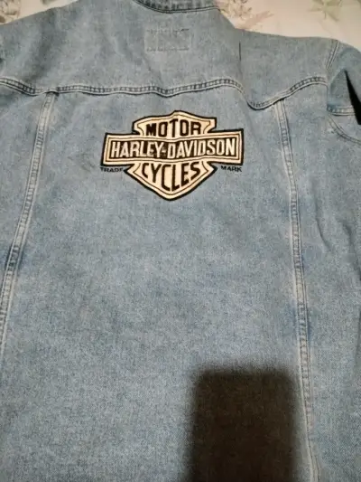 Chaqueta de mezclilla azul Harley Davison - miniatura 3
