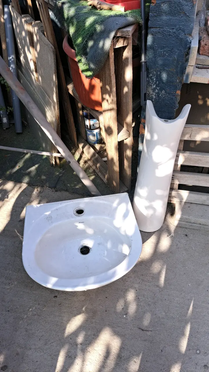 Lavamanos blanco con pedestal