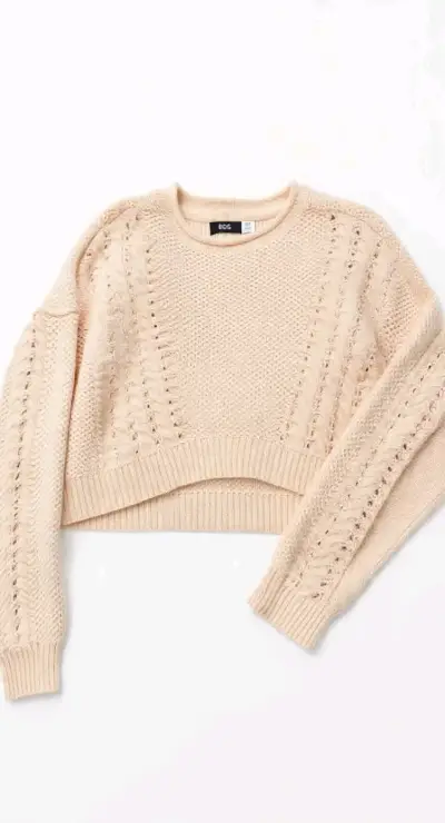 Suéter beige calado - miniatura 2