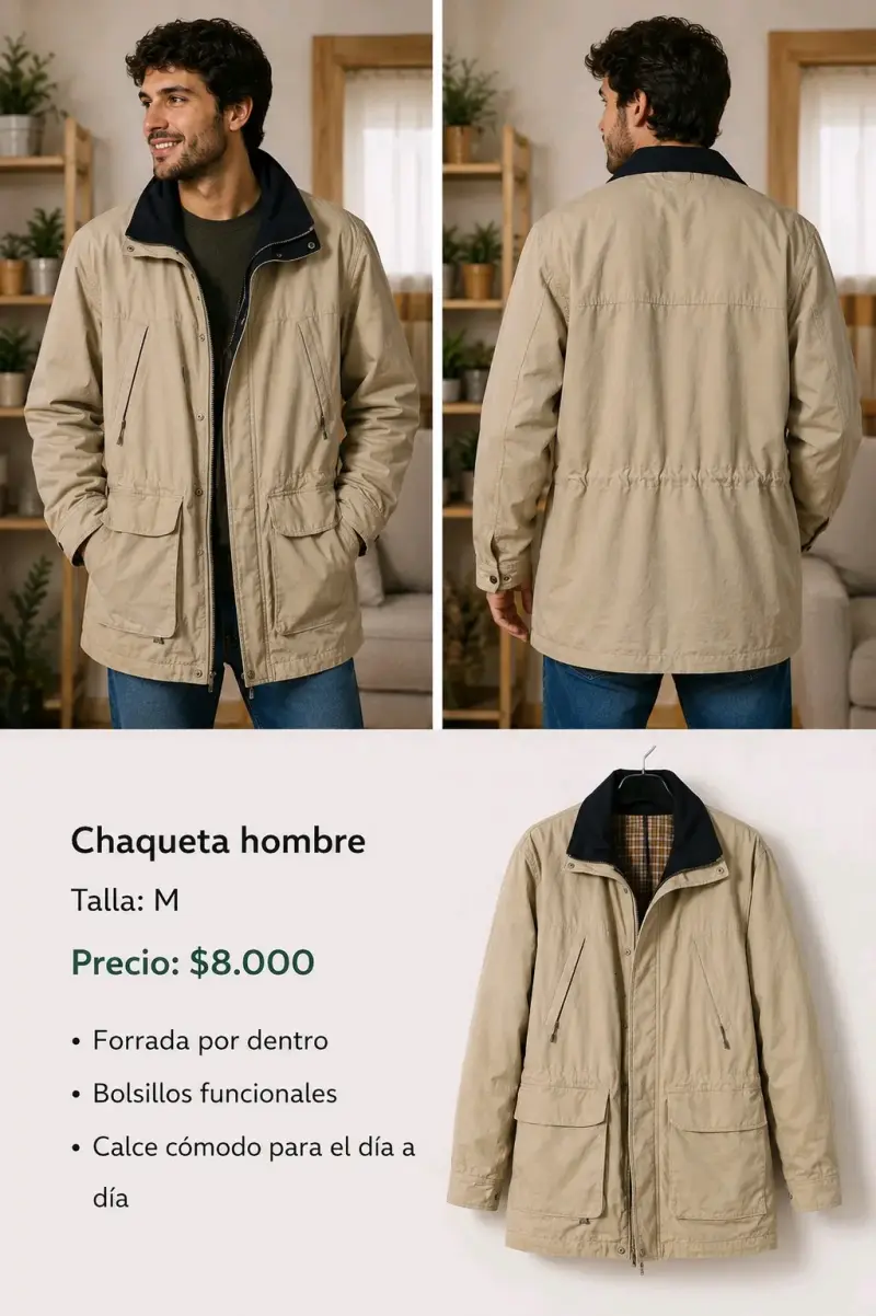 Chaqueta beige para hombre