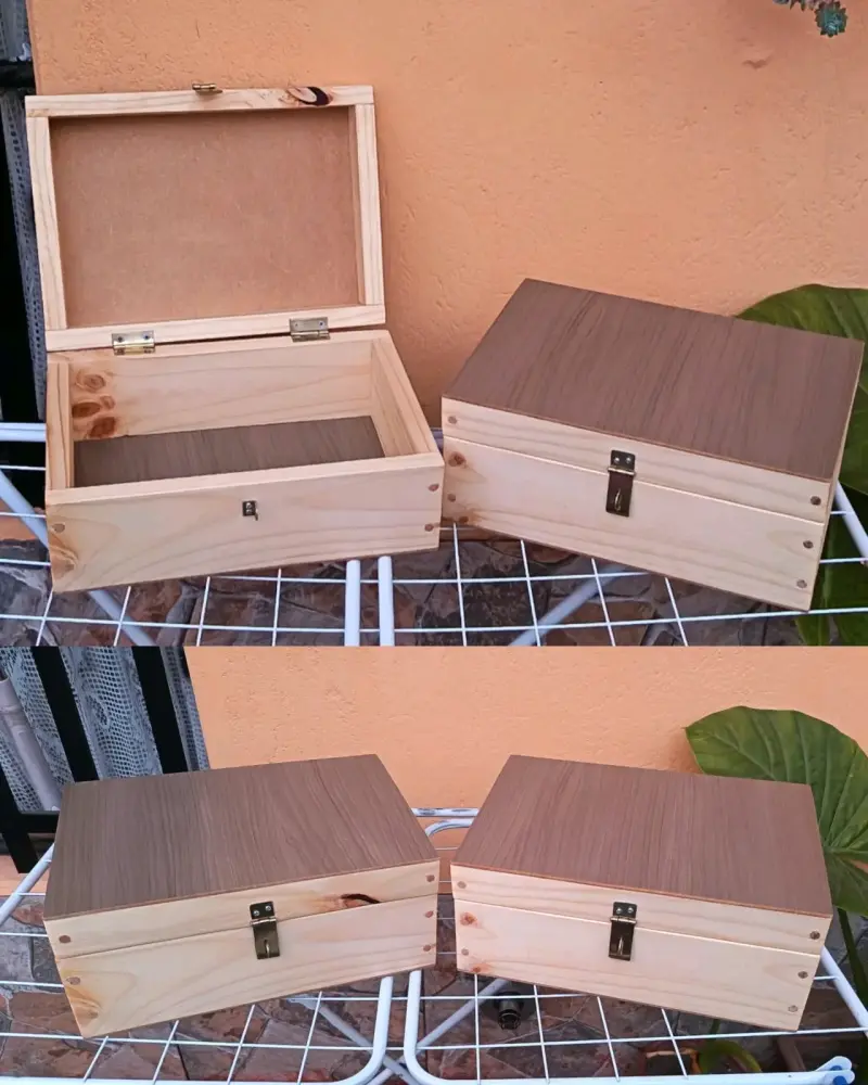 Caja de madera con tapa