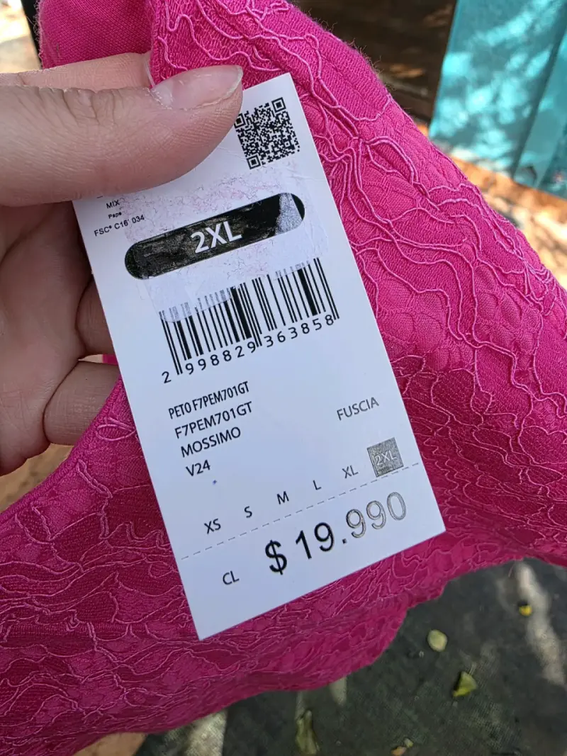 Top strapless fucsia encaje - 2