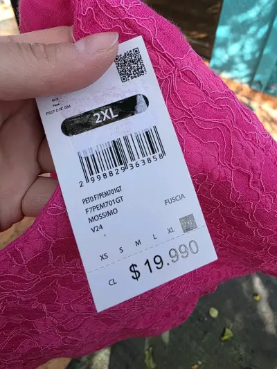 Top strapless fucsia encaje - miniatura 2