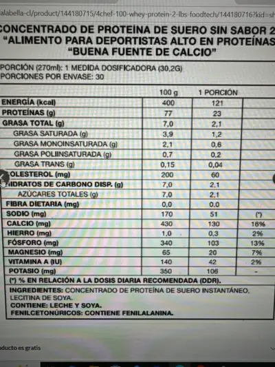 Proteína Whey Chef 2lbs - miniatura 2