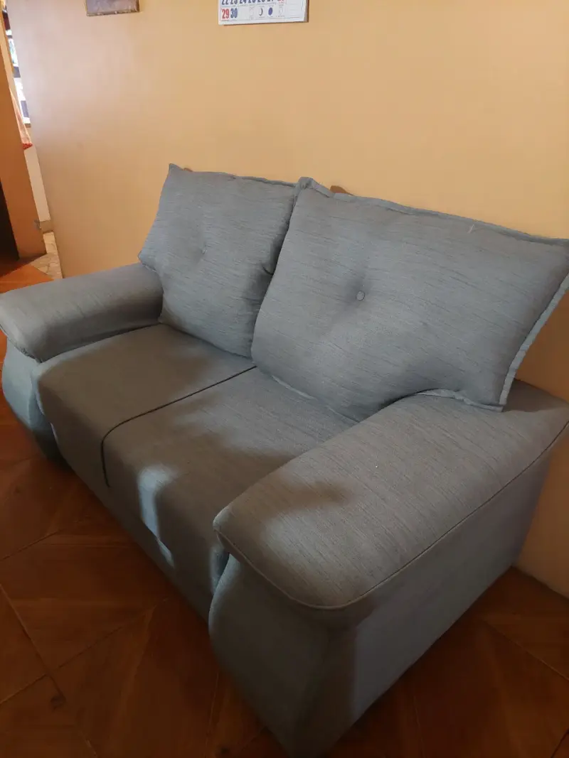 Sofá de dos plazas gris - 1