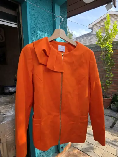 Chaqueta naranja con cremallera - miniatura 1