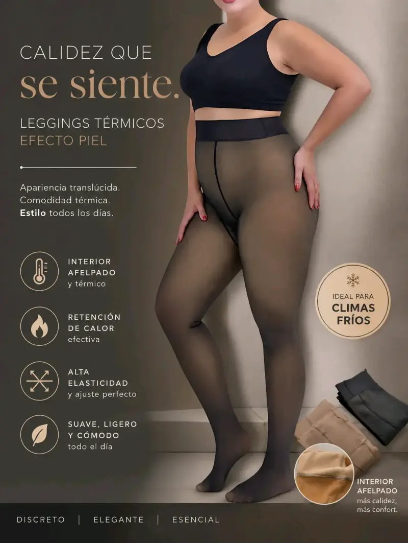 Leggings térmicos efecto piel - 1