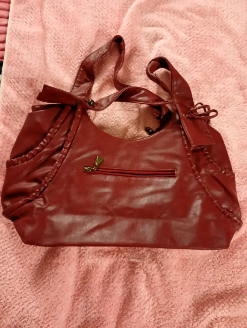 Bolso rojo de cuero sintético - 3