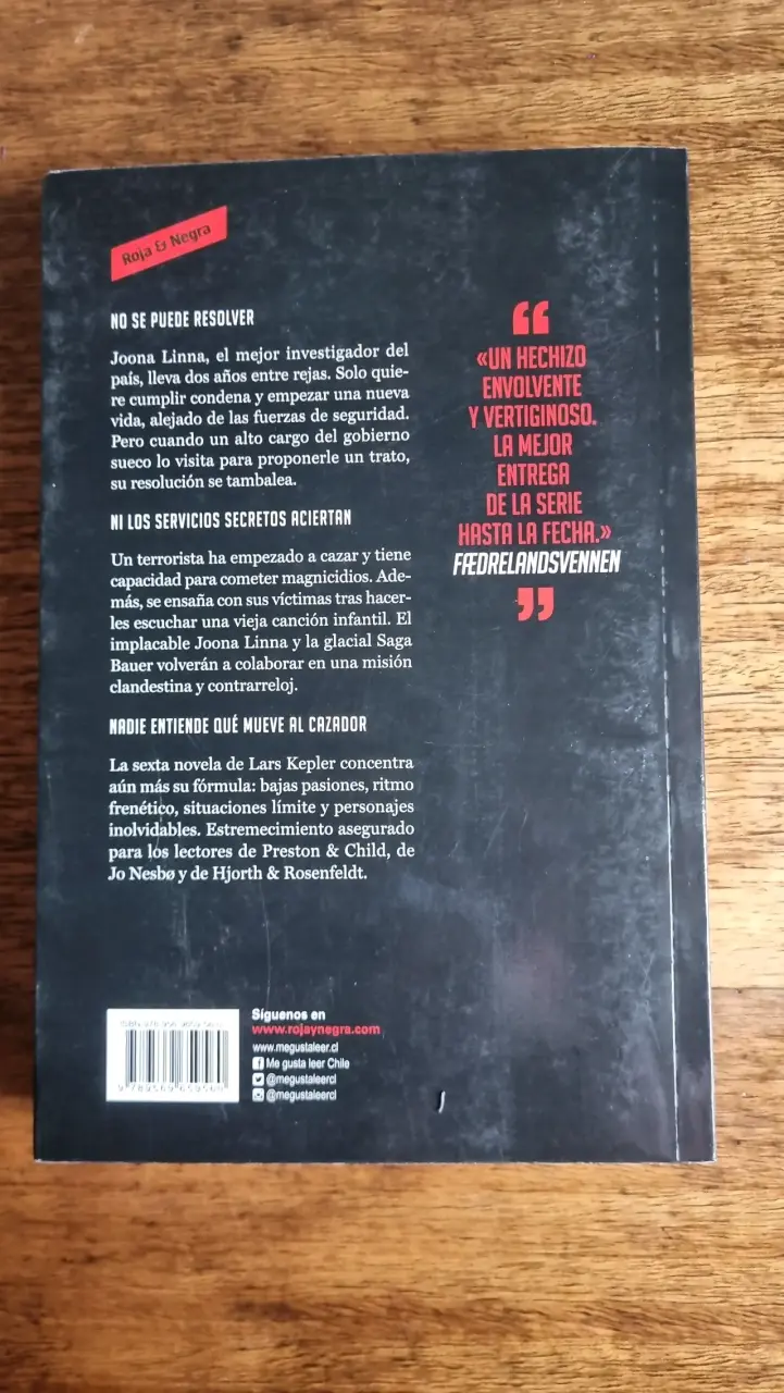 Libro 'El Cazador' de Lars Kepler - 2