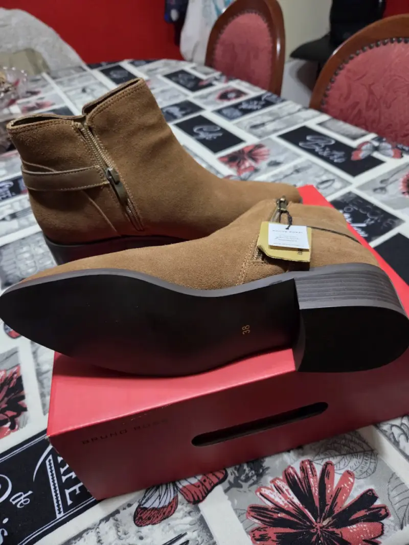 Botines de gamuza marrón - 1