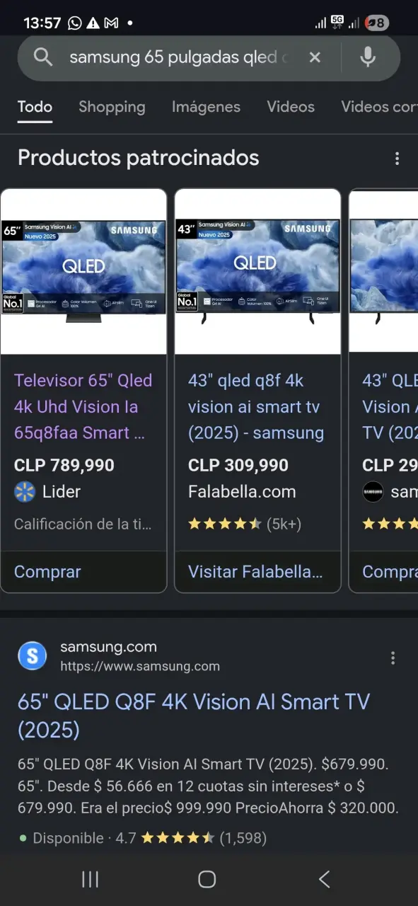 Smart Samsung 65" QLED 4K UHD Vision IA✨️ - 1
