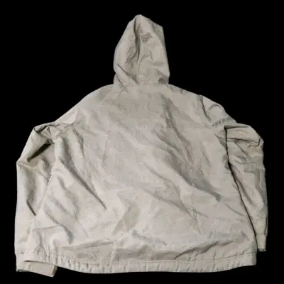 Chaqueta impermeable gris con capucha - miniatura 2