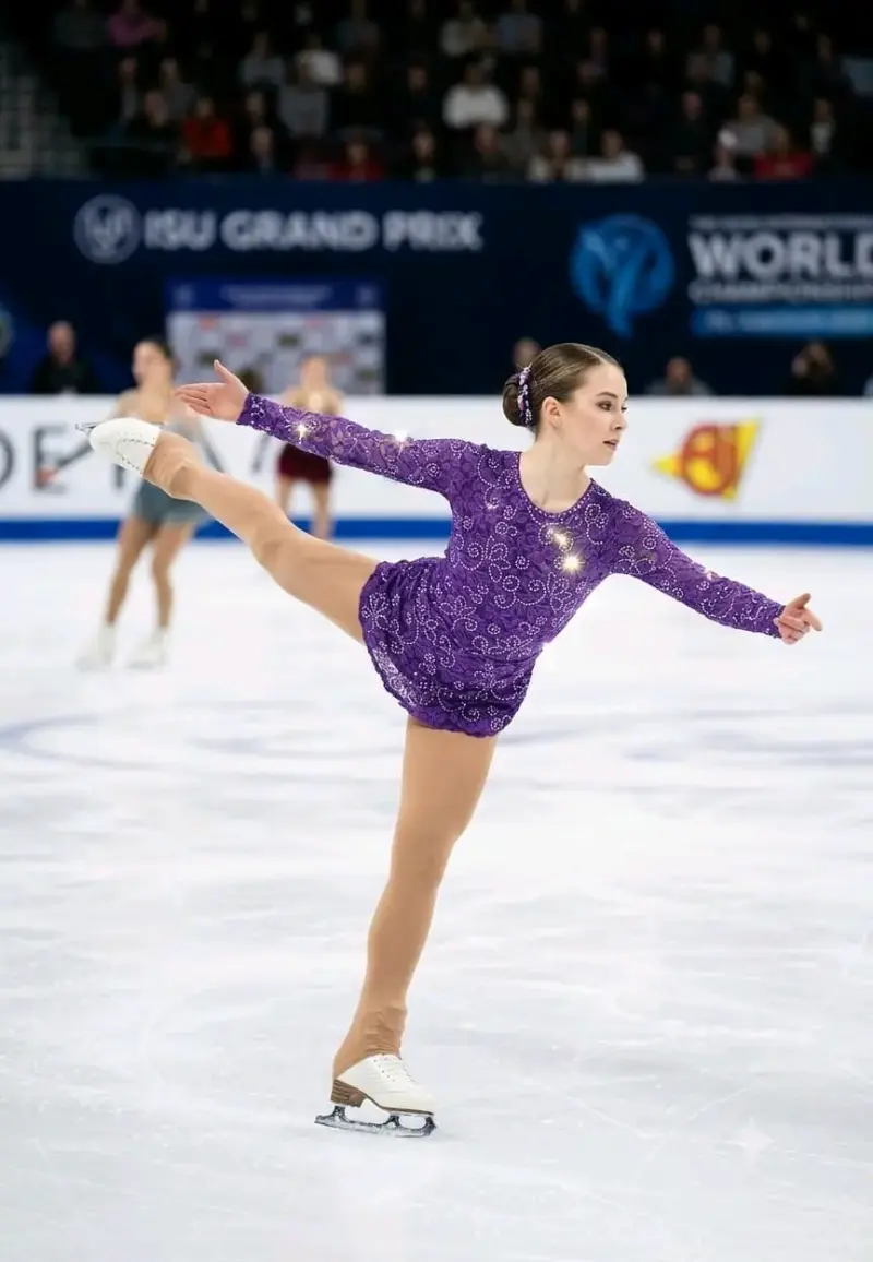 Vestido patinaje artístico morado - 2