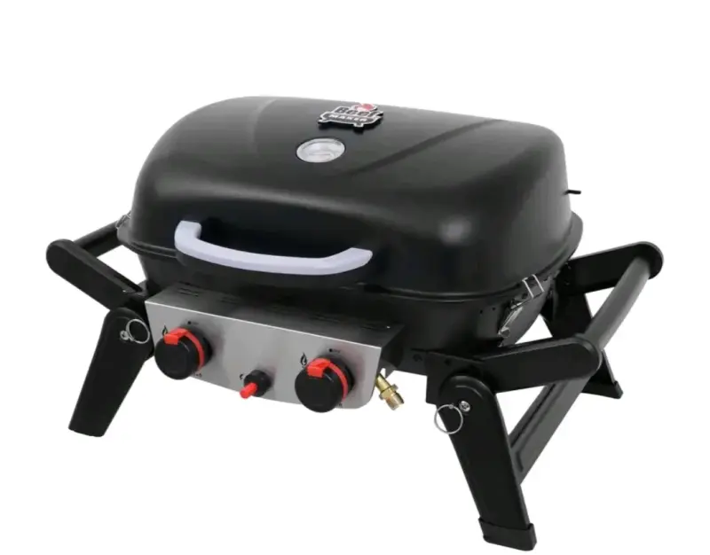 Parrilla portátil a gas negra. - 1