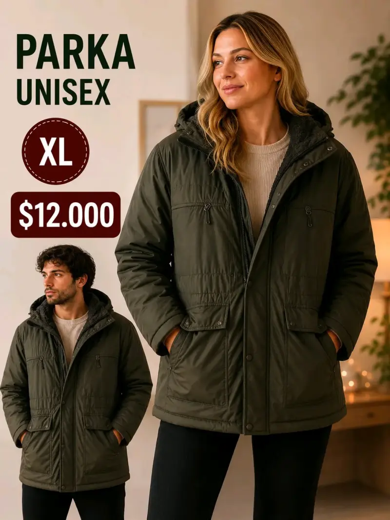 Parka acolchada verde oliva
