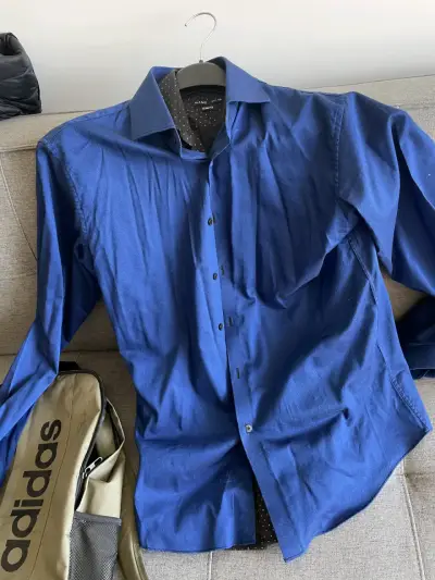 Camisa azul manga larga TALLAS S - miniatura 1