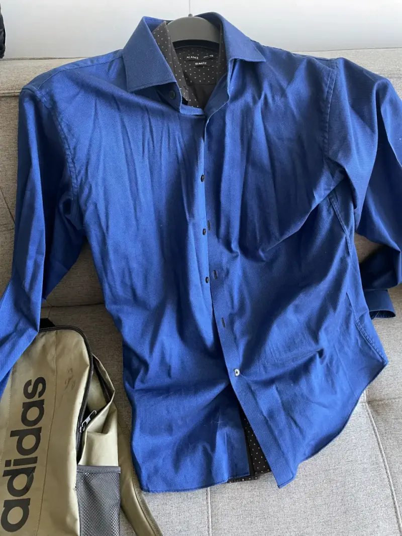 Camisa azul manga larga TALLAS S - 2