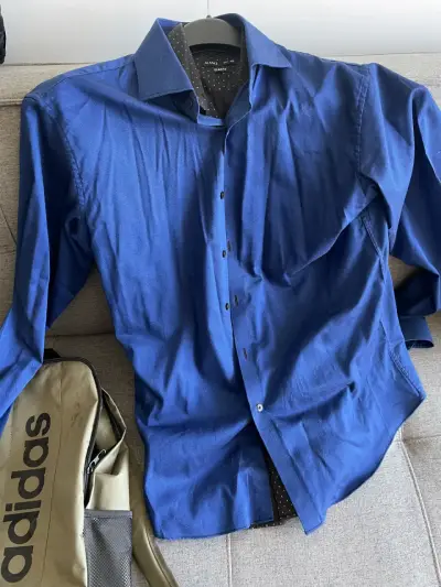 Camisa azul manga larga TALLAS S - miniatura 2