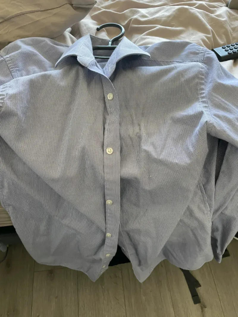 Camisa azul manga larga TALLAS S - 4