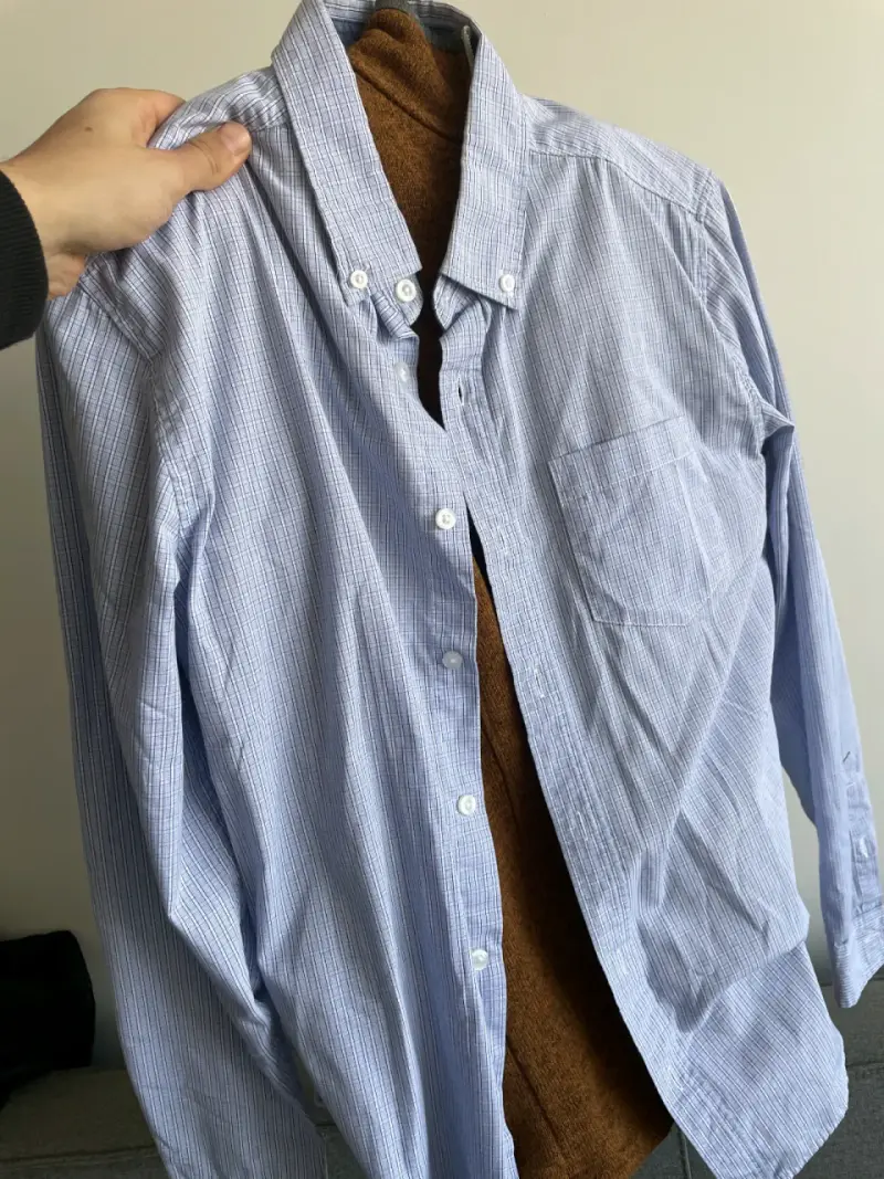 Camisa azul manga larga TALLAS S - 5