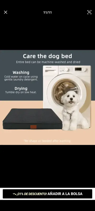 Cama para perro lavable - miniatura 1