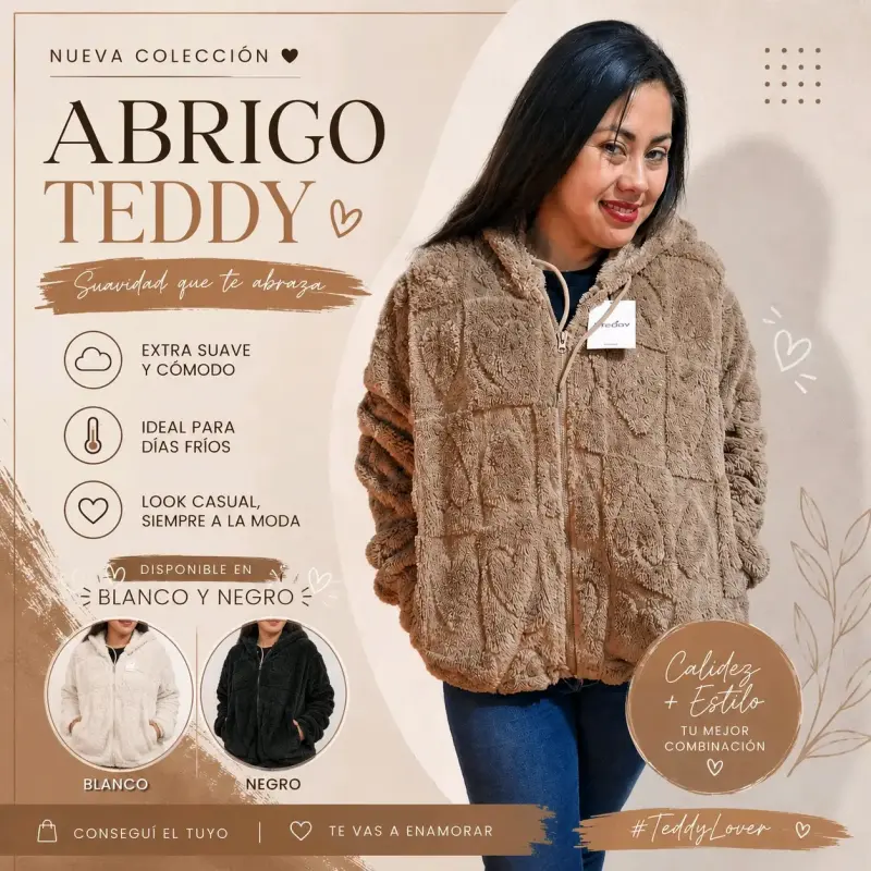 Abrigo Teddy color beige - 1