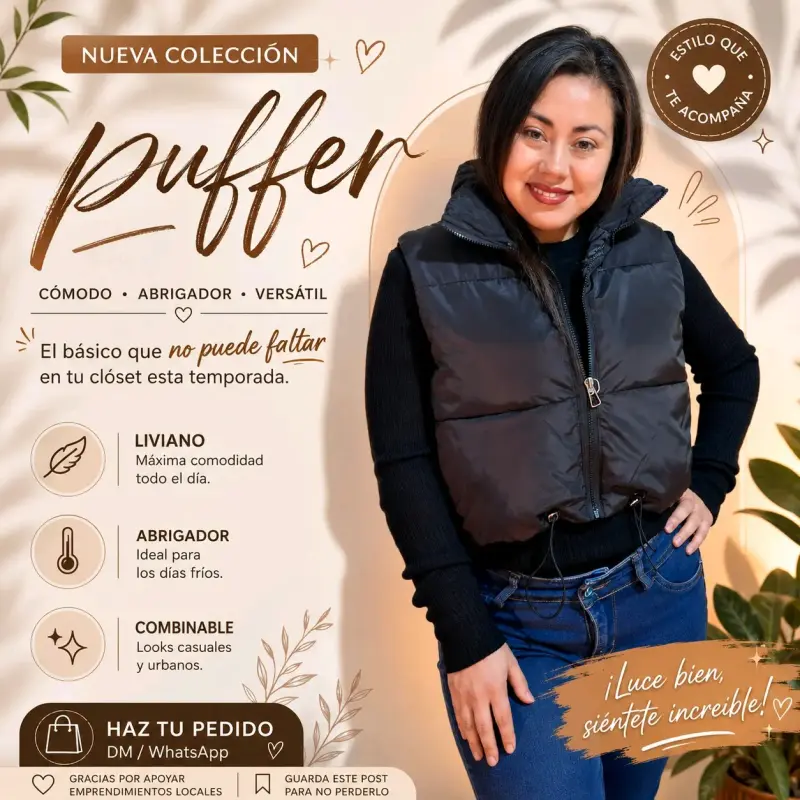 Chaqueta Puffer Negro - 1