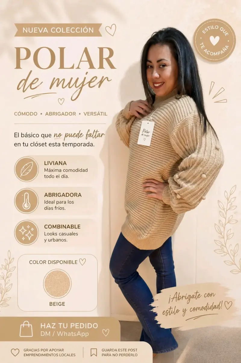 Polar de mujer beige