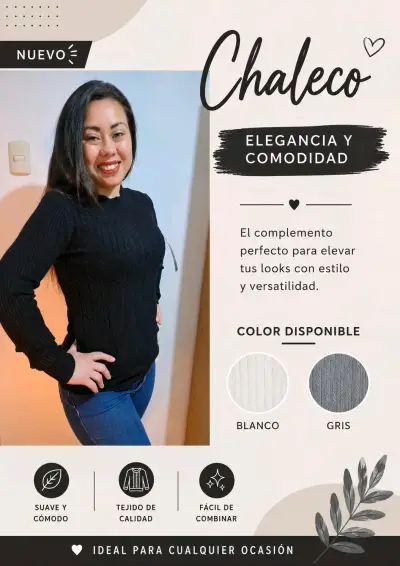 Chaleco negro elegante y cómodo - miniatura 1