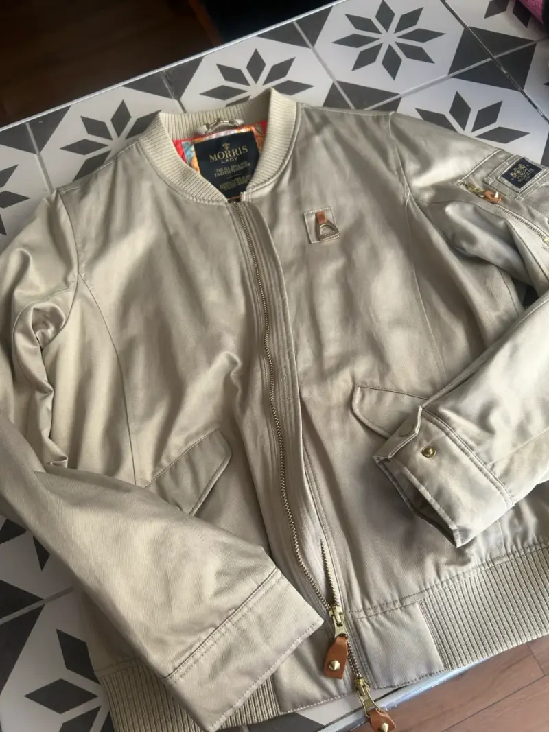 Chaqueta bomber beige mujer - 1