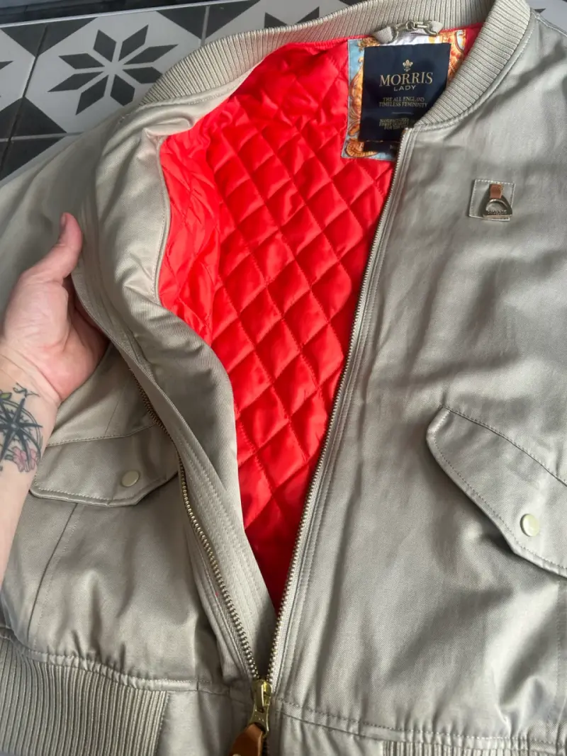 Chaqueta bomber beige mujer - 3