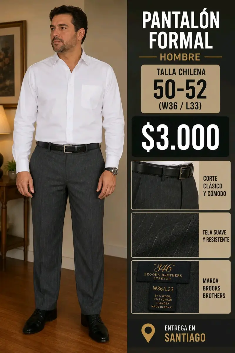 Pantalón formal gris para hombre