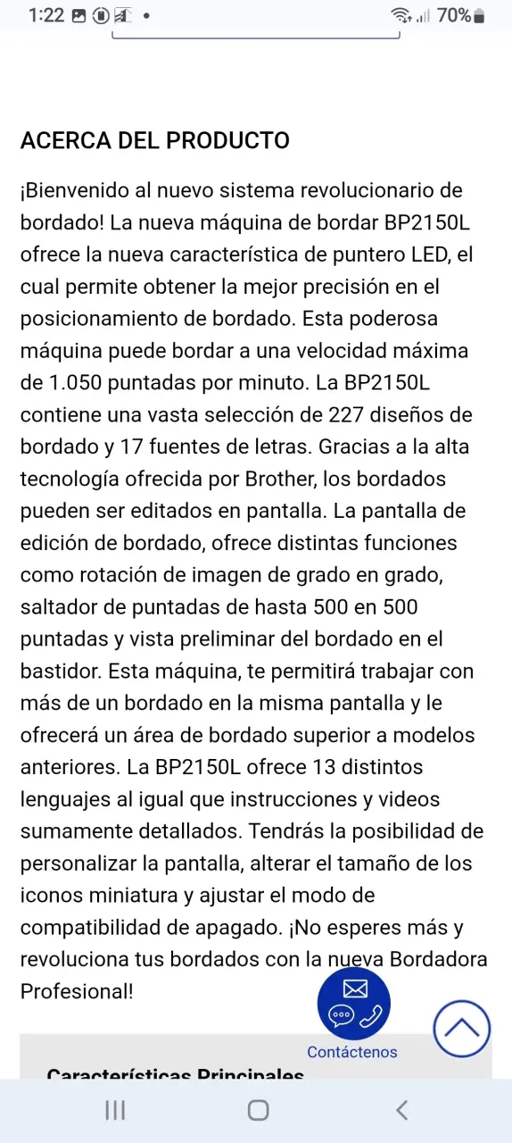 Bordadora Electrónica Brother BP2150L - 2