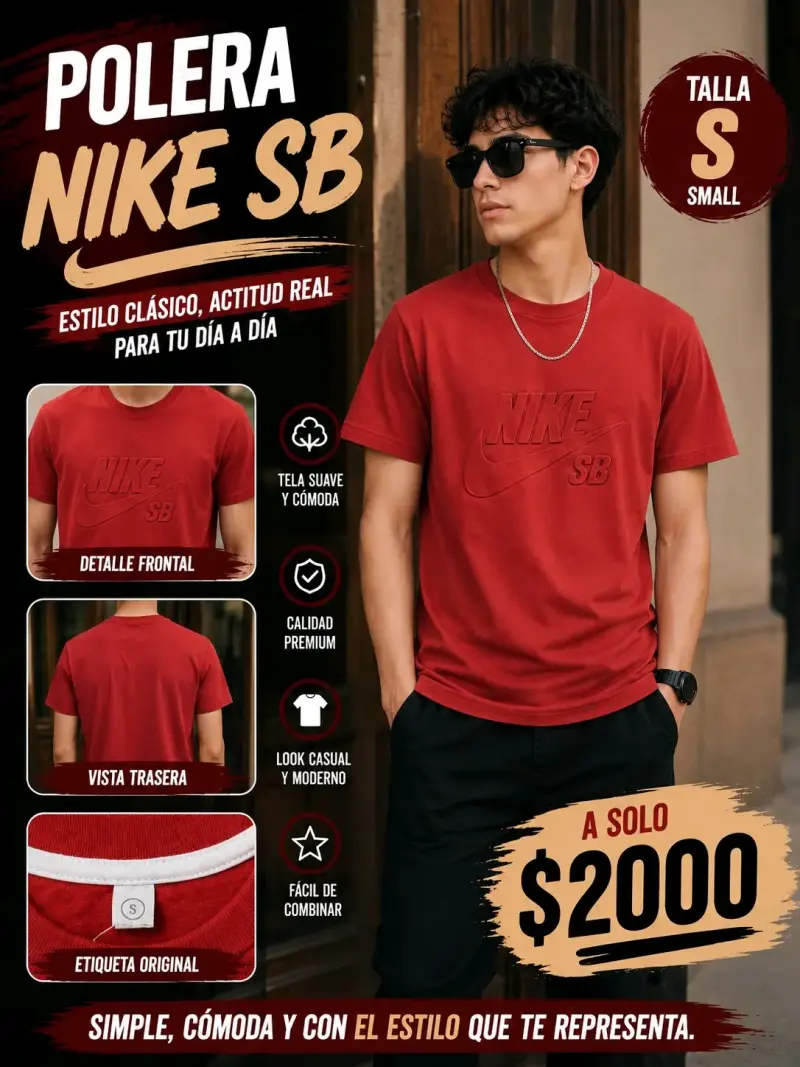 Polera Nike SB roja