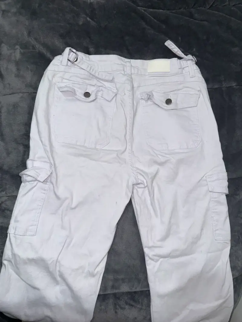 Pantalones cargo blancos talla 44 - 2