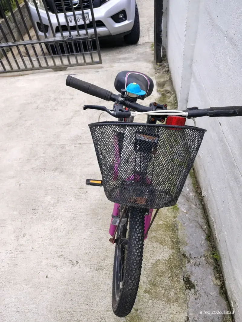 Bicicleta infantil blanca y rosada - 2
