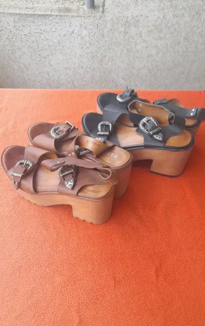 Sandalias de cuero ZAPA con plataforma - miniatura 4