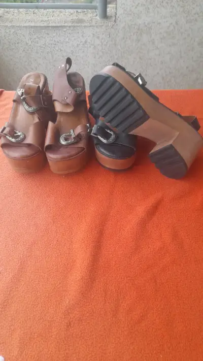 Sandalias de cuero ZAPA con plataforma - miniatura 5