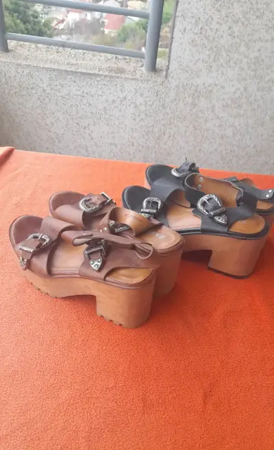 Sandalias de cuero ZAPA con plataforma - miniatura 6