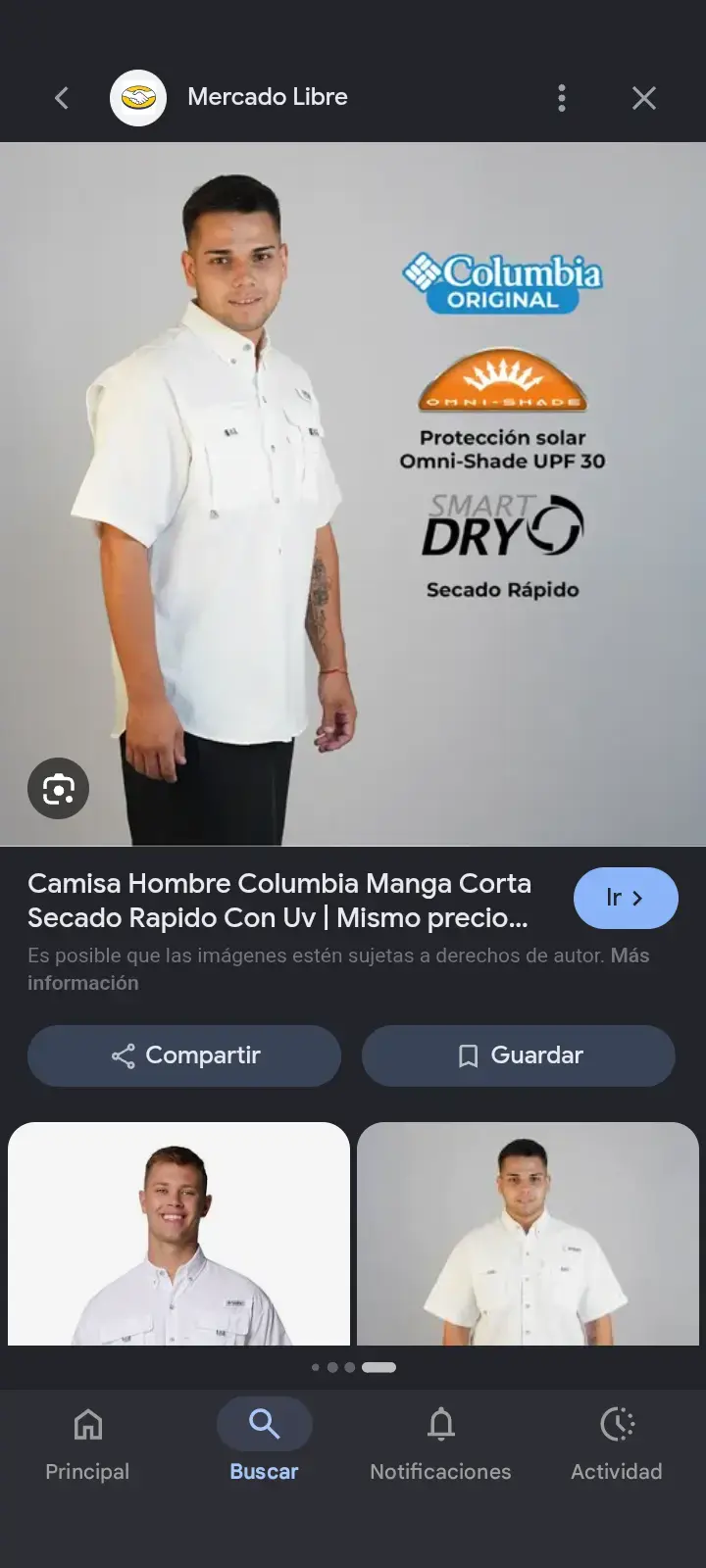 Camisa blanca manga corta Columbia - 2