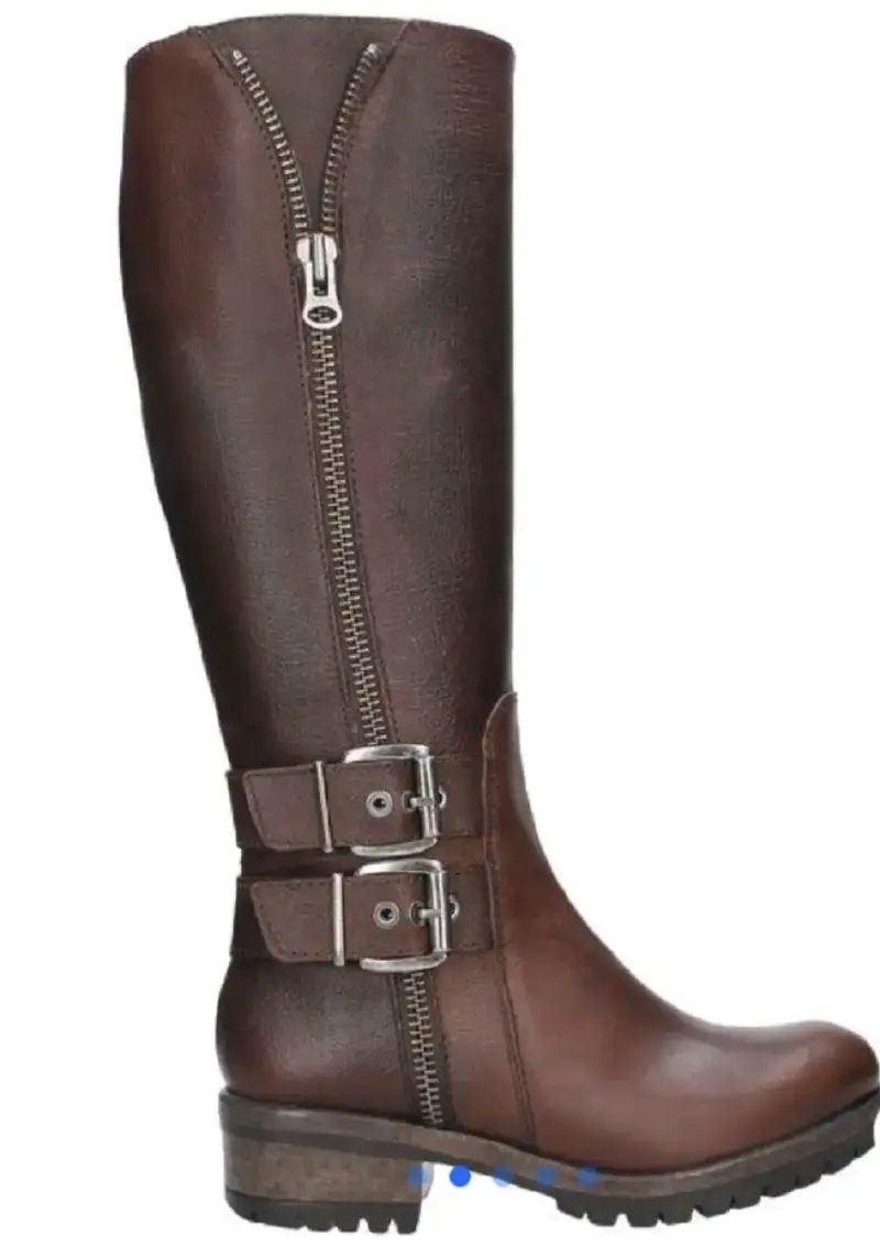 Botas cuero marrón con hebillas - 1