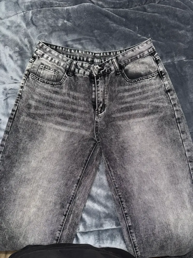 Jeans gris desgastados talla 44 - 1