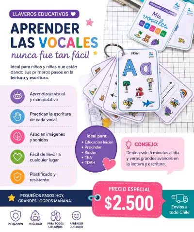 Llavero Educativo Vocales - miniatura 1